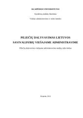 Piliečių dalyvavimas Lietuvos savivaldybių viašajame administravime