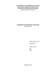 "X" įmonės savikainos analizė