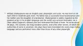 William Shakespeare slides 3 puslapis