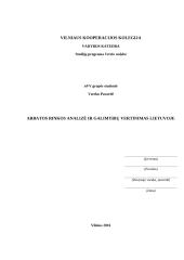 Arbatos rinkos analizė ir galimybių vertinimas Lietuvoje