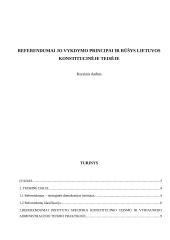 Referandumo vykdymo principai ir rūšys Lietuvos konstitucinėje teisėje