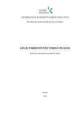 Gėlių parduotuvės verslo planas