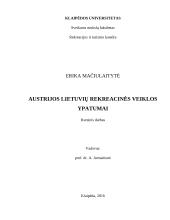 Austrijos lietuvių rekreacinės veiklos ypatumai