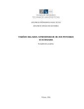 Taršos sklaida atsmosferoje ir jos poveikis statiniams