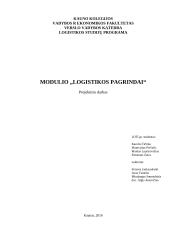 Produkto logistikos grandinės analizė