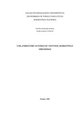 UAB "Pardavimo automatai" santykių marketingo sprendimai