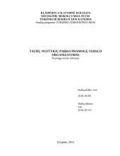 Taurų nuotykių parko pramogų verslo organizavimas 