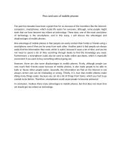 Pros and cons of mobile phones