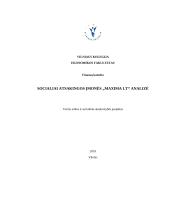 Socialiai atsakingos įmonės „Maxima LT“ analizė