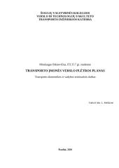 Transporto įmonės verslo plėtros planas