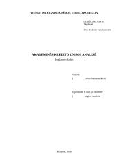 Akademinės kredito unijos analizė