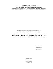 UAB “Elbeka” įmonės veikla