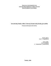 Investicinių fondų veikla Lietuvoje komercinių bankų pavyzdžiu 1 puslapis