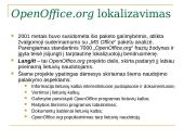 Lietuvybė biuro programų pakete OpenOffice.org 8 puslapis