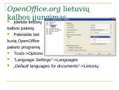 Lietuvybė biuro programų pakete OpenOffice.org 10 puslapis