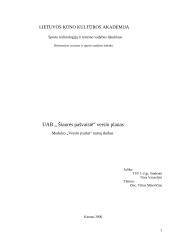 UAB „ Šiaurės pašvaistė“ verslo planas