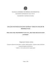UAB „Baltijos realizacijos centras“ veiklos analizė ir perspektyvos