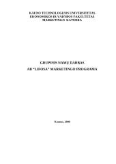 AB “Lifosa” marketingo programa