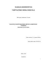 Klientų pasitenkinimo mėsos gamintoju tyrimas