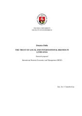 The trust of local and international brands in Lithuania