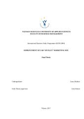 Improvement of UAB “Sevilex” marketing mix