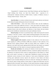 Asmenų, jaučiančių lėtinį nugaros apatinės dalies skausmą, liemens raumenų ištvermės ir statinės pusiausvyros sąsajos 8 puslapis