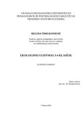 Ekologinis ugdymas 3-4 klasėse