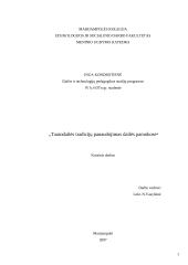 Tautodailės tradicijų panaudojimas dailės pamokose