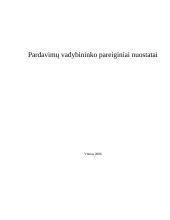 Pardavimų vadybininko pareiginiai nuostatai 1 puslapis