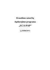 Draudimo sutarčių apdorojimo programa "ECA-PAP" ("Saikas") 1 puslapis