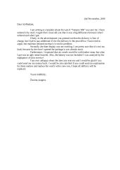 Letter of complain about a watch