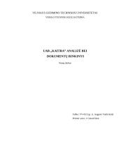Įmonės analizė ir dokumentų rinkinys: UAB "Kaitra"