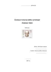 Žymiausi Lietuvių kalbos tyrinėtojai: Antanas Salys 1 puslapis