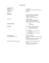 An example of Curriculum Vitae 1 puslapis