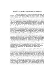 Air pollution is the bigest problem in the world