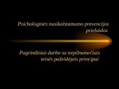 Psichologinės nusikalstamumo prevencijos prielaidos