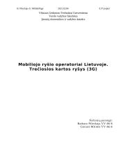 Mobiliojo ryšio operatoriai Lietuvoje ir 3G