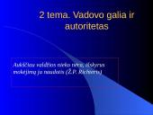 Vadovo galia ir autoritetas